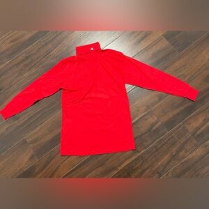 Mens Vintage Champion Long sleeve Turtle Neck Shirt Red X-Large Single Stitch